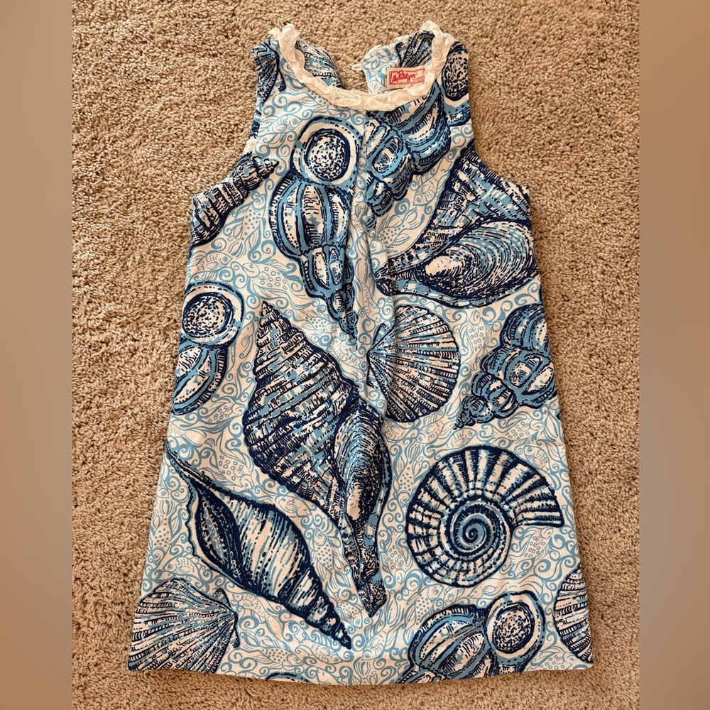 Lilly Pulitzer White Label Blue Shells Dress